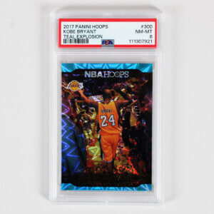 2017 Panini Hoops Kobe Bryant Graded RC Card #300 Teal Explosion - PSA 8