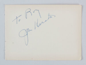 John Huston Signed Album Page - COA JSA