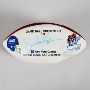 Lawrence Taylor Signed Football Giants Super Bowl XXI - COA JSA