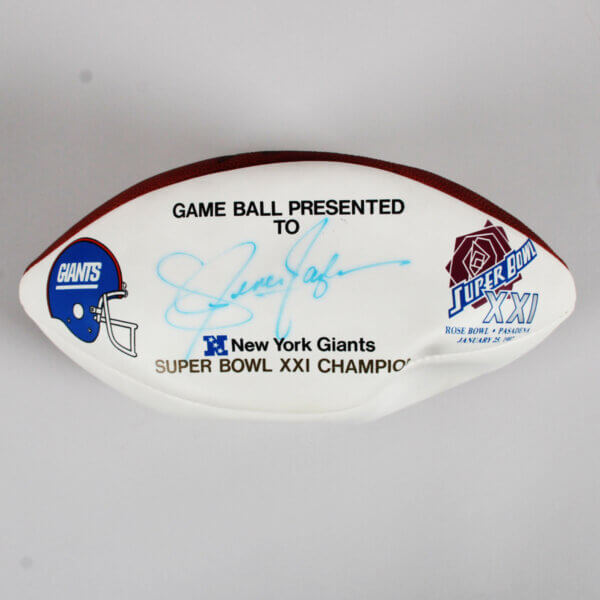 Lawrence Taylor Signed Football Giants Super Bowl XXI - COA JSA