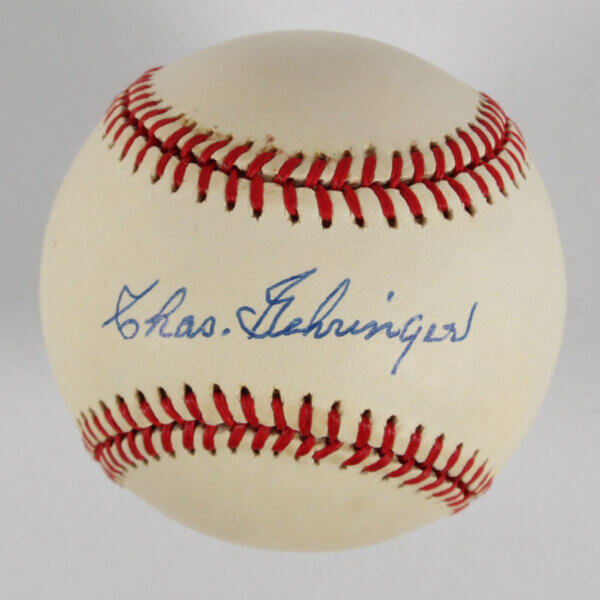 Charlie Gehringer Signed Baseball Tigers - COA JSA