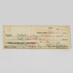Ty Cobb Signed Check Tigers - COA JSA