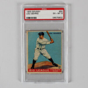 1933 Goudey Lou Gehrig Graded Card #92 - PSA 6 RC Rookie