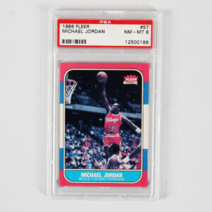 1986 Fleer Michael Jordan Graded RC Card #57 - PSA 8 Rookie