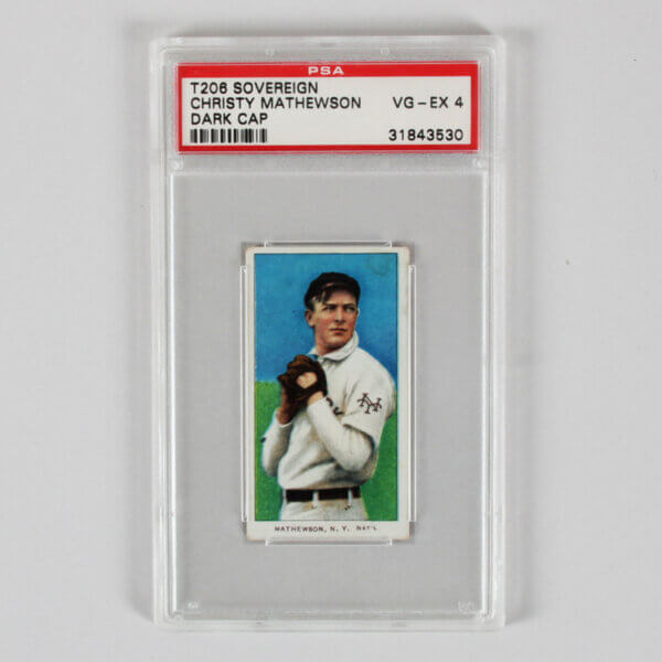 1909-11 T206 Sovereign Christy Mathewson Graded Card #4 Dark Cap - PSA 4 RC Rookie