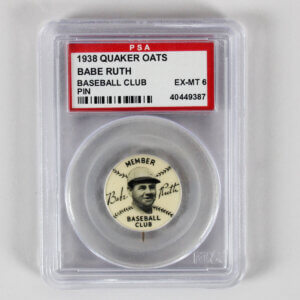 1938 Quaker Oats Babe Ruth Graded Baseball Club Pin - PSA 6