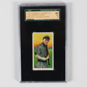 1910 Piedmont Cigarettes T206 Johnny Evers Graded Card With Bat Chicago On Shirt - SGC 3
