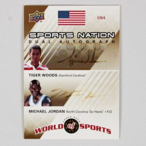 2010 Upper Deck Michael Jordan & Tiger Woods Signed Card #SND-JW World of Sports 5/5