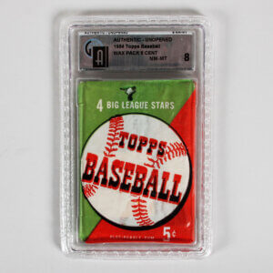 1954 Topps Baseball 5-Cent Unopened Wax Pack GAI 8 Nr/Mt-Mt
