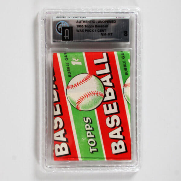 1955 Topps Baseball One-Cent Unopened Wax Pack GAI 8 Nr/MT-MT