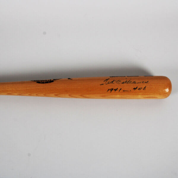 Ted Williams Signed Bat Red Sox Inscribed "1941 - .406" - COA Player Hologram
