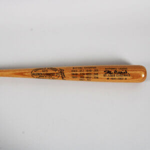Stan Musial Signed Bat Cardinals Career Stats Bat - COA Player Hologram