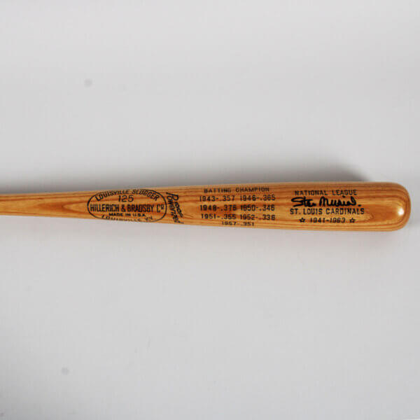 Stan Musial Signed Bat Cardinals Career Stats Bat - COA Player Hologram