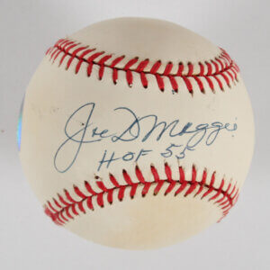 Joe DiMaggio Signed Baseball Yankees "HOF '55"- COA