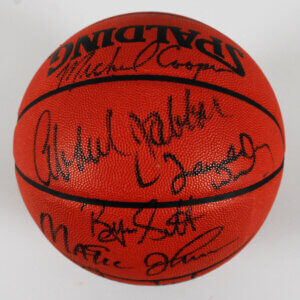 1980's Lakers Team Signed Basketball LE 172/500 Kareem Abul-Jabbar, Magic Johnson, Jerry West, etc. Showtime - COA UDA