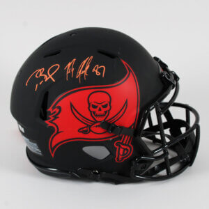 Tom Brady Signed Helmet & Rob Gronkowski Buccaneers Full Size Eclipse Speed Alternate - COA Fanatics