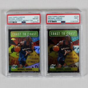2002 Topps Chrome Michael Jordan Graded Card Coast to Coast Lot (2) Refractor & Base #CC8 PSA 8 & 9