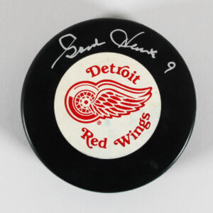 Gordie Howe Signed Hockey Puck Red Wings - COA JSA