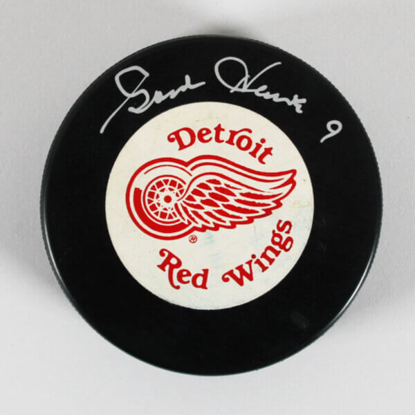 Gordie Howe Signed Hockey Puck Red Wings - COA JSA