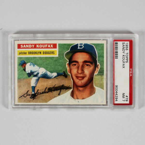 1956 Topps #79 Sandy Koufax PSA 7 NM Rare Gray Back