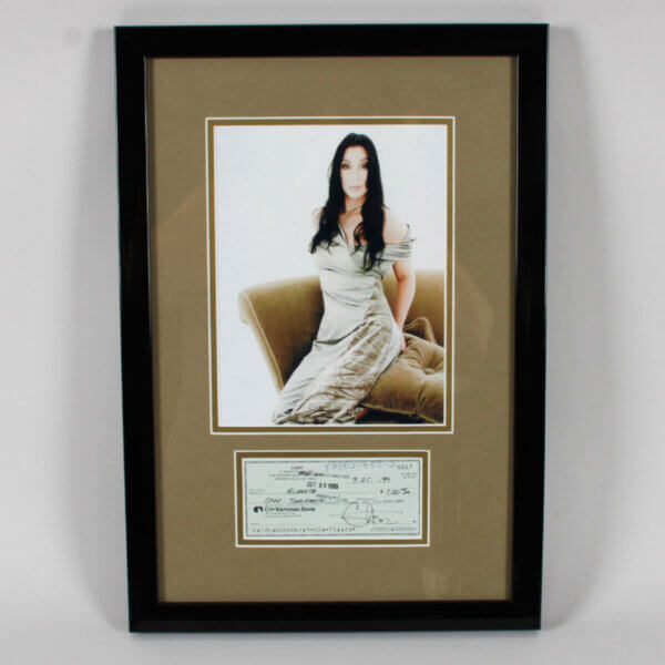Cher Signed Check Display - COA JSA