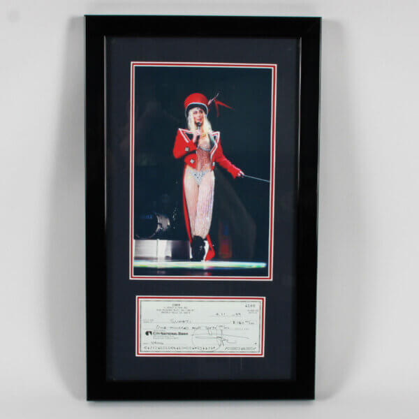 Cher Signed Check Display - COA JSA