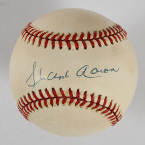 Hank Aaron Signed Baseball Braves - COA JSA