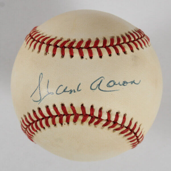 Hank Aaron Signed Baseball Braves - COA JSA