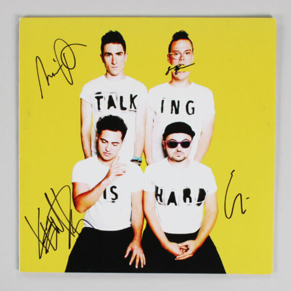 Walk the Moon Band Signed Record Album Talking is Hard (4) Nicholas Petricca, Sean Waugaman etc. - COA JSA