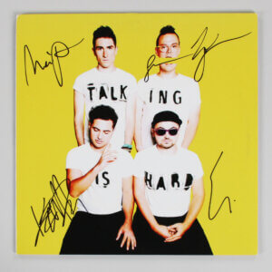 Walk the Moon Band Signed Record Album Talking is Hard (4) Nicholas Petricca, Sean Waugaman etc. - COA JSA