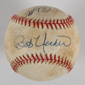 Bob Uecker Signed Baseball w/ Tom Candiotti - COA JSA