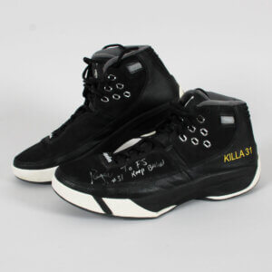Reggie Miller Game Worn Shoes 2005 Finals Signed Pacers Photomatched