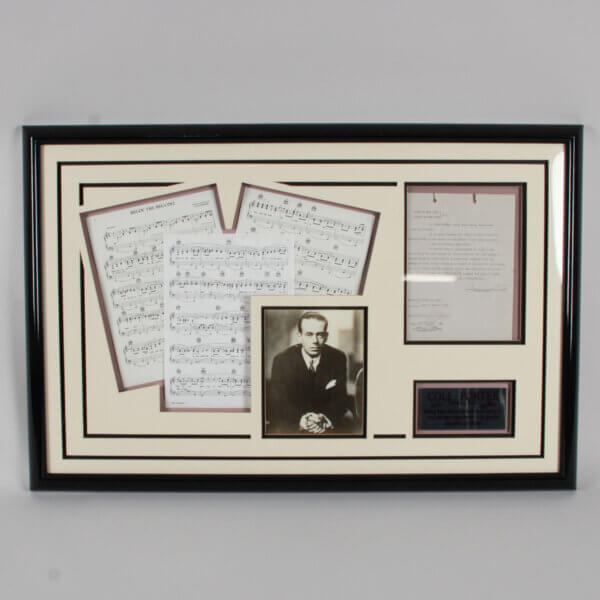 Cole Porter Signed Letter Display - COA JSA