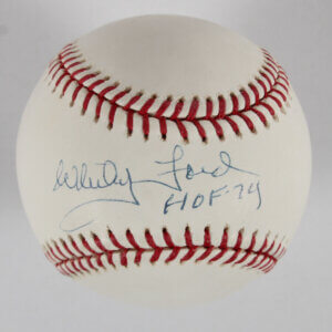Whitey Ford Signed Baseball Yankees “HOF ’74”- COA PSA/DNA