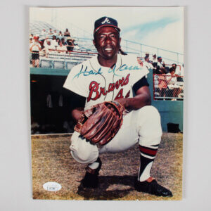 Hank Aaron Signed Photo 8x10 Braves - COA JSA