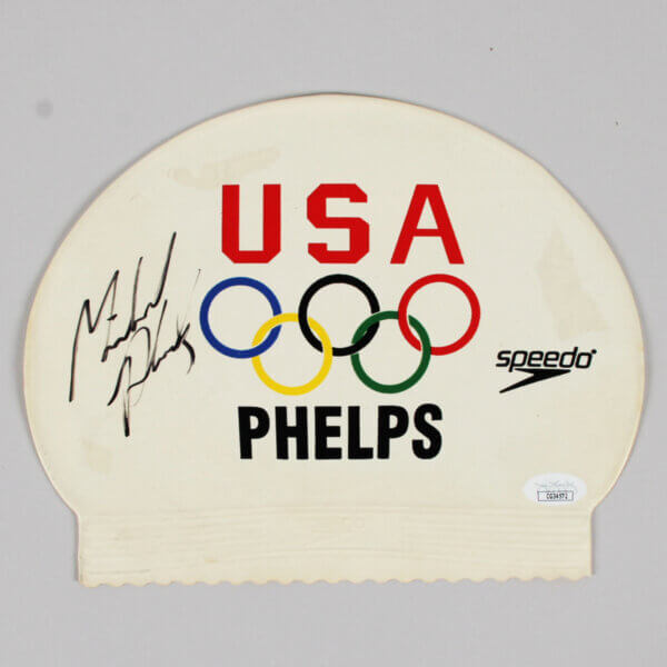 Michael Phelps Signed Swimming Cap - COA JSA