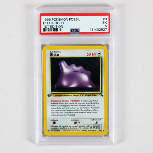 1999 Pokemon Fossil Ditto Holo First Edition Graded Card #3 PSA 5