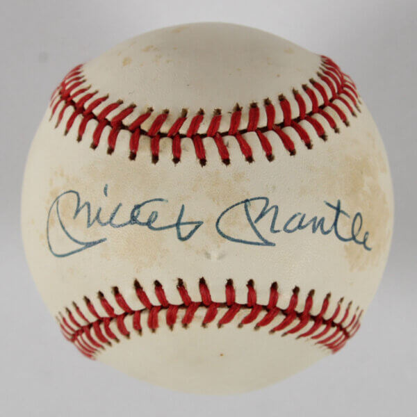 Mickey Mantle Signed Baseball Yankees - COA JSA