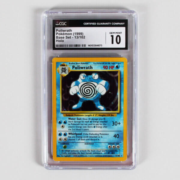 1999 Pokemon Poliwrath Graded Card Holo Base Set 13/102 - CGC 10