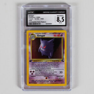 1999 Pokemon Gengar Graded Card Holo Fossil First Edition 5/62 Error Incomplete Holo Pattern - CGC 8.5