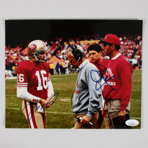 Steve Young & Joe Montana Signed Photo 8x10 49ers - COA JSA