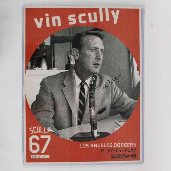 Vin Scully Signed Poster 18x24 Dodgers - COA BAS
