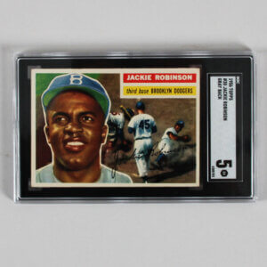 1956 Topps Jackie Robinson Graded Card #30 Gray Back - SGC 5
