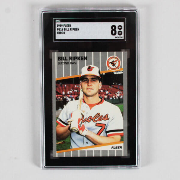 1989 Fleer Bill Ripken Graded Card #616 Error FF - SGC 8