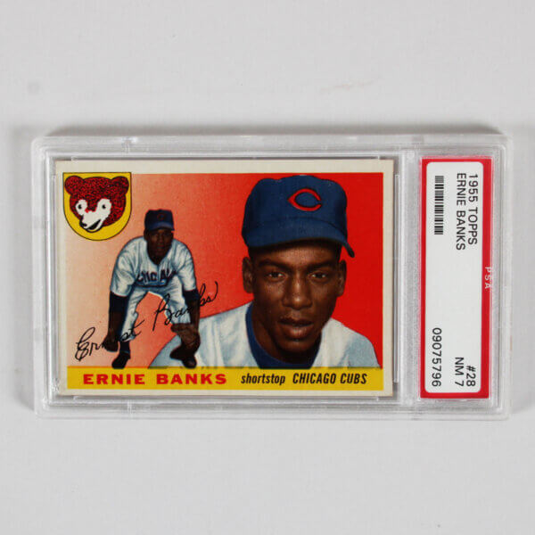 1955 TOPPS Ernie Banks #28 GRADED PSA 7 NR/MT