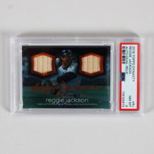 2018 Topps Dynasty Reggie Jackson Graded Card #RJ AUTO Dual Relic 4/5 - PSA 8