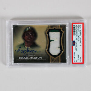 2017 Topps Dynasty Reggie Jackson Graded Card #RJ1 AUTO Patch-Gold 1/5 - PSA 10