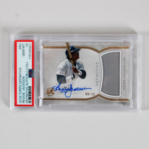 2018 Topps Definitive Reggie Jackson Graded Card #RJ AUTO RLC Coll. 8/15 - PSA 10