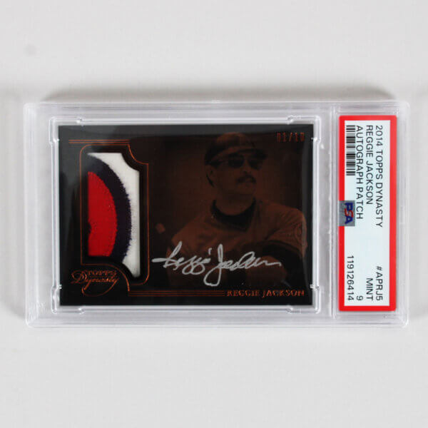 2014 Topps Dynasty Reggie Jackson Graded Card #APRJ5 AUTO Patch 1/10 - PSA 9