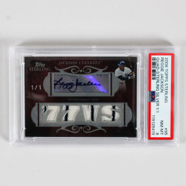 2008 Topps Sterling Reggie Jackson Graded Card #95 Quad Sterling Silver 1/1 - PSA 8
